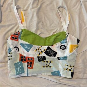 Trashy Diva Patterned Crop Top Mahjong